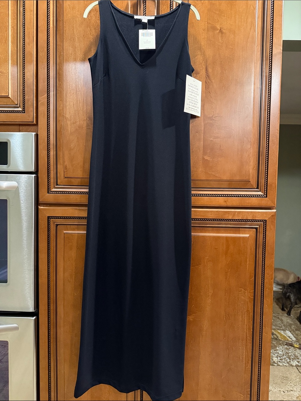 Eileen Fisher Black Sleeveless V-Neck Maxi Dress